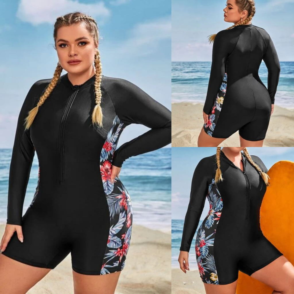 LORA PLUS SIZE RASH GUARD / NYLON SPANDEX / FIT UP TO XL Shopee
