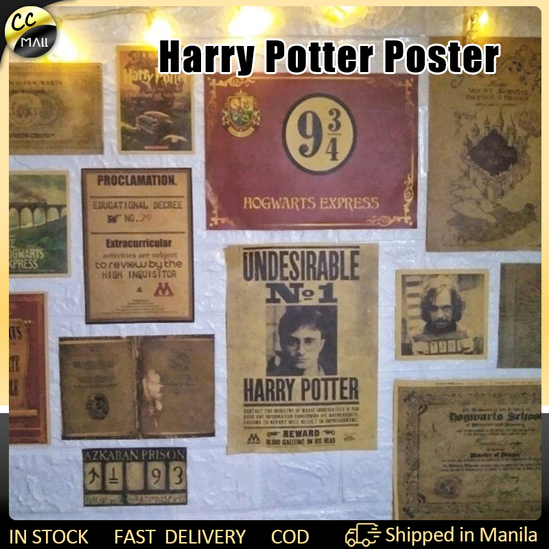 15PCS INS Retro Style Poster Set Harry Potter Kraft Paper Wallpaper ...