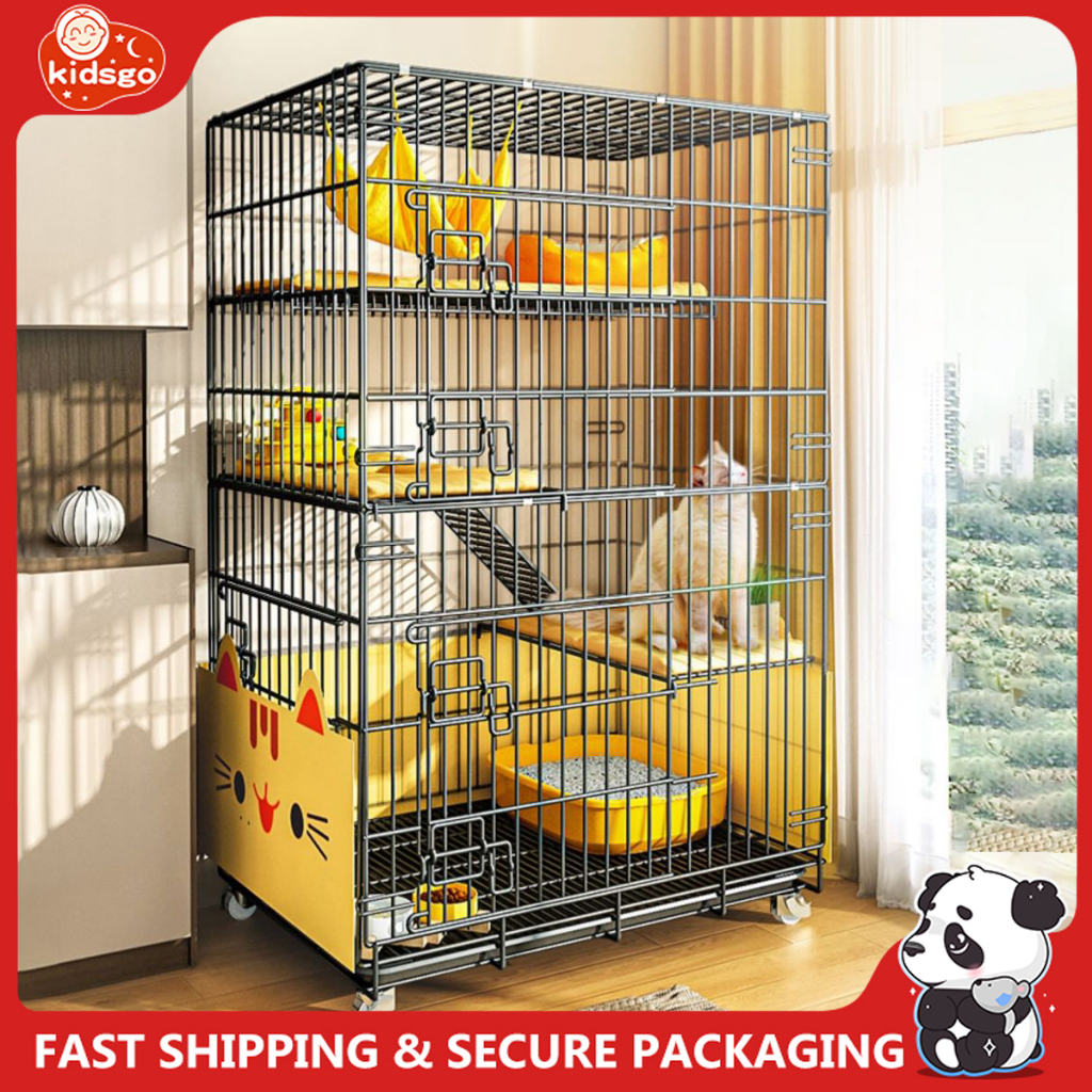 Available Cat Cage 4 Layer Stackable Pet Cage With Wheels Cat House