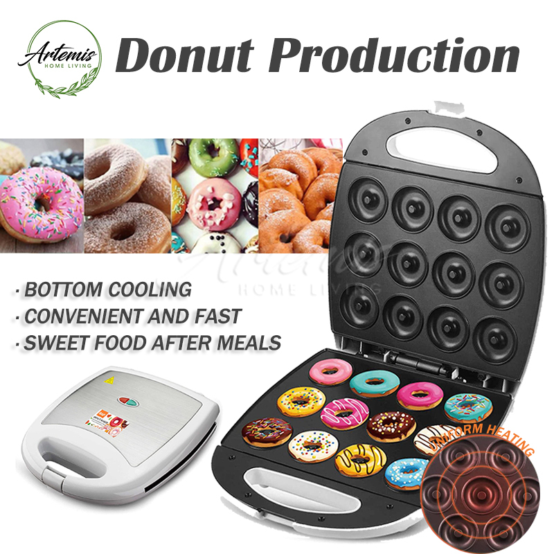 Mini Donut Maker, Donut Maker Machine for Home, Makes 12 Doughnuts