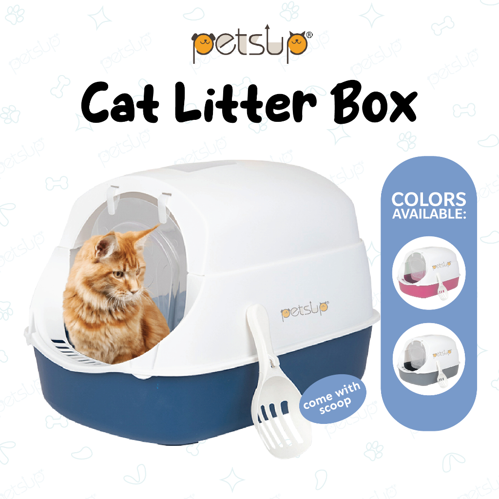 Large Cat Litter Box With Cover And Scoop Detachable Kitten Toilet Box