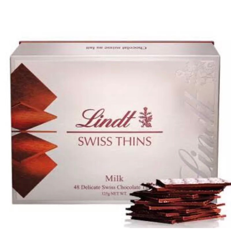 Lindt Swiss Thins Milk 48 Delicate Chocolate Thins 125g Shopee