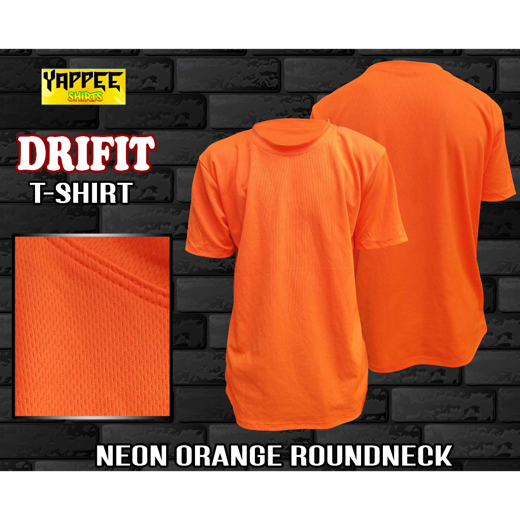 Yappee DRIFIT 1 Neon Orange color Activewear Tshirt Shopee Philippines
