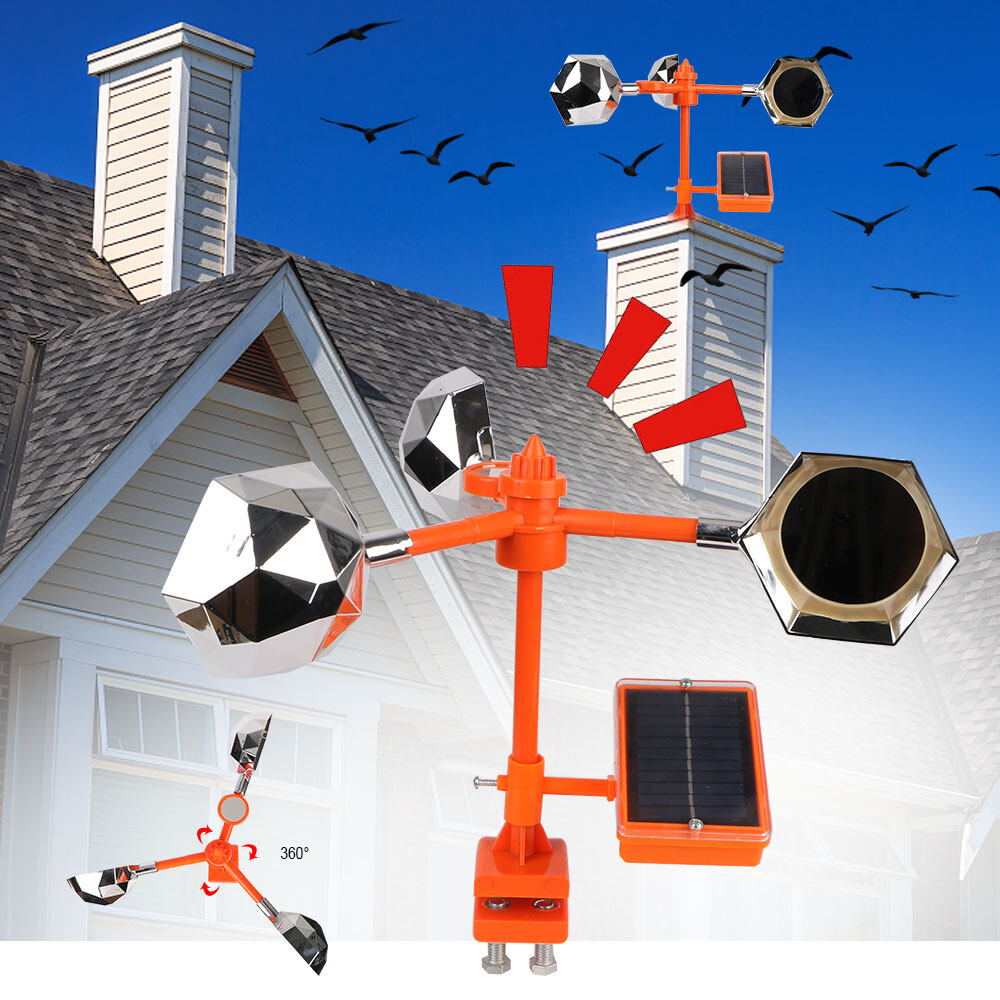 Bird Repeller Solar Ultrasonic Animal Dog Repellent Rat Cat Pigeon ...