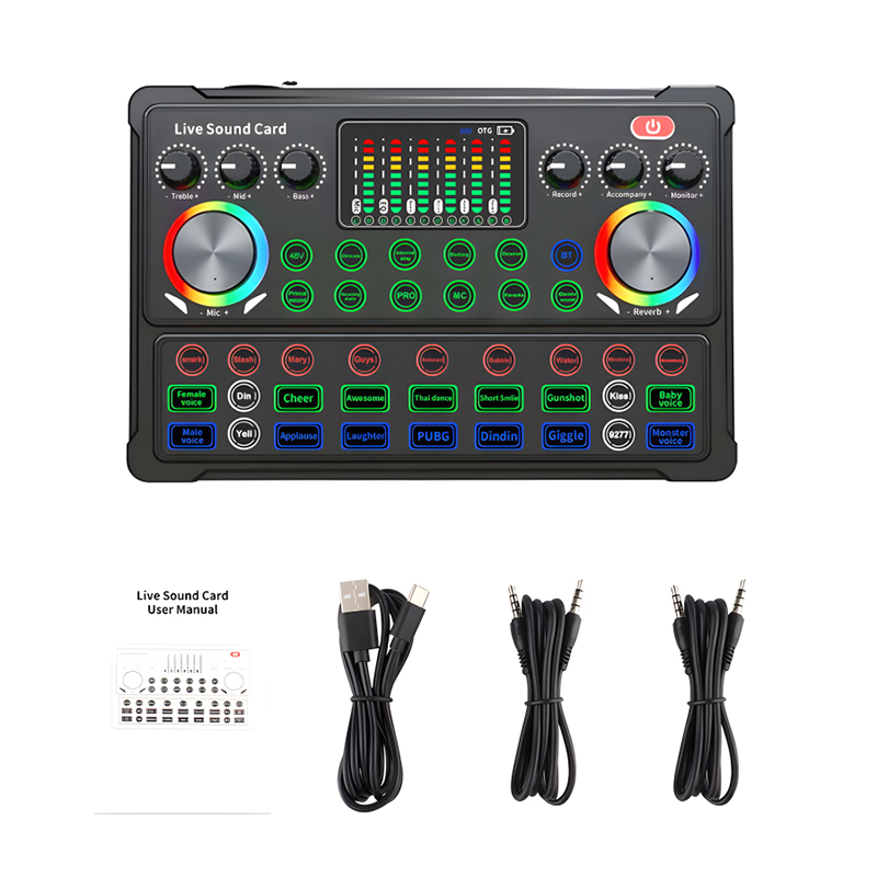 【100%】M3 Sound card Set Bluetooth 5.0 Audio USB Sound Mixer For Live ...