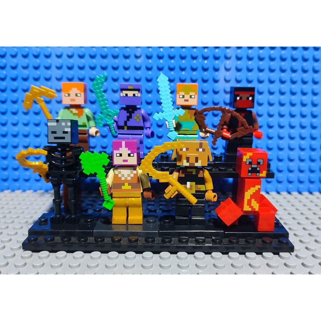 No Brand Bricks Minecraft Minifigures Steve Alex Enderman Zombie