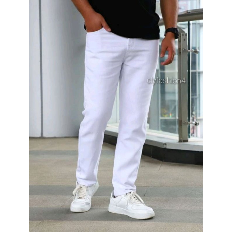 Slim Fit WHITE PANTS FOR MEN Shopee Philippines