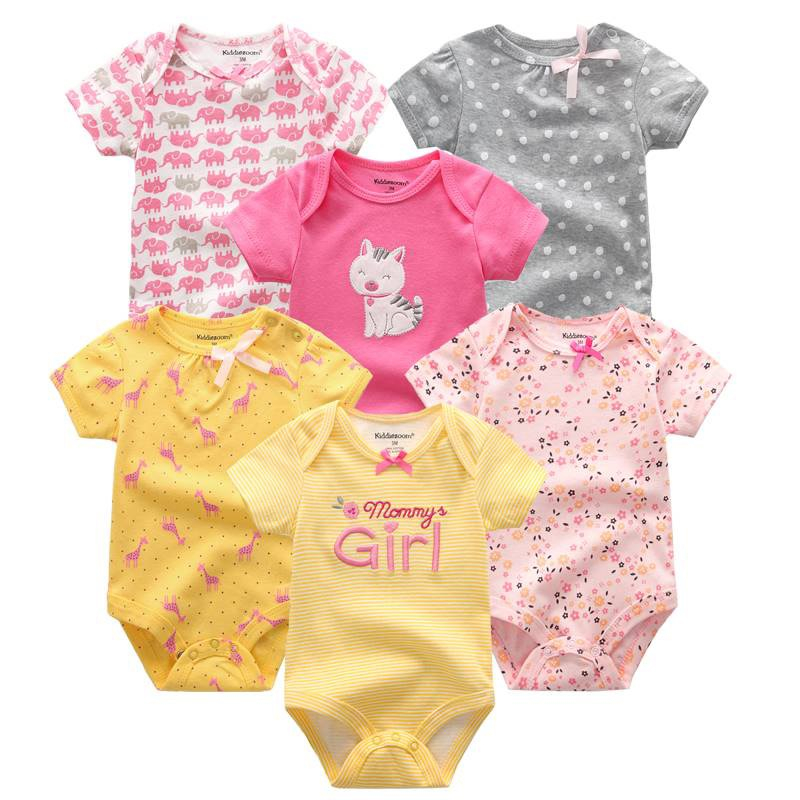 HONGS Top Sale 5 Piece Baby Cute Romper Bodysuit Onesie Cotton Infant