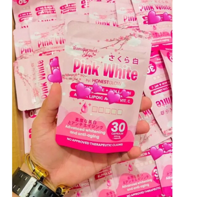 [FREE FACIAL MASK] PINK WHITE by HonestGlow Glutathione Collagen Plus alpha lipoic acid and Vit