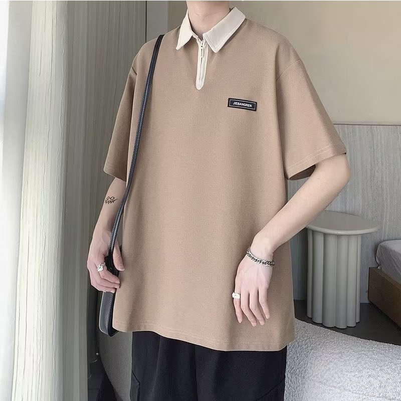 Fashion young polo shirt korean design free size oversized unisex ...