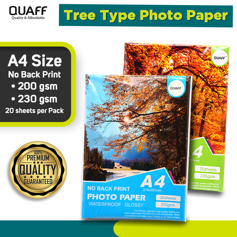 QUAFF No Back Print Photo Paper A4 Size Glossy Inkjet Photo Paper