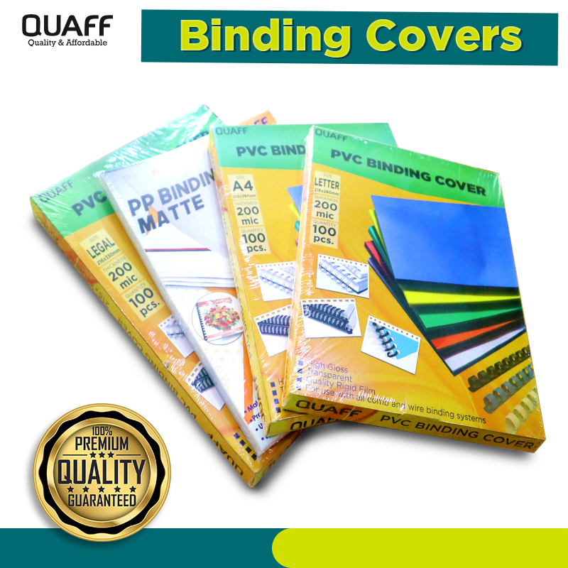 QUAFF PVC Binding Cover Clear 200 Microns Short A4 Long & PP