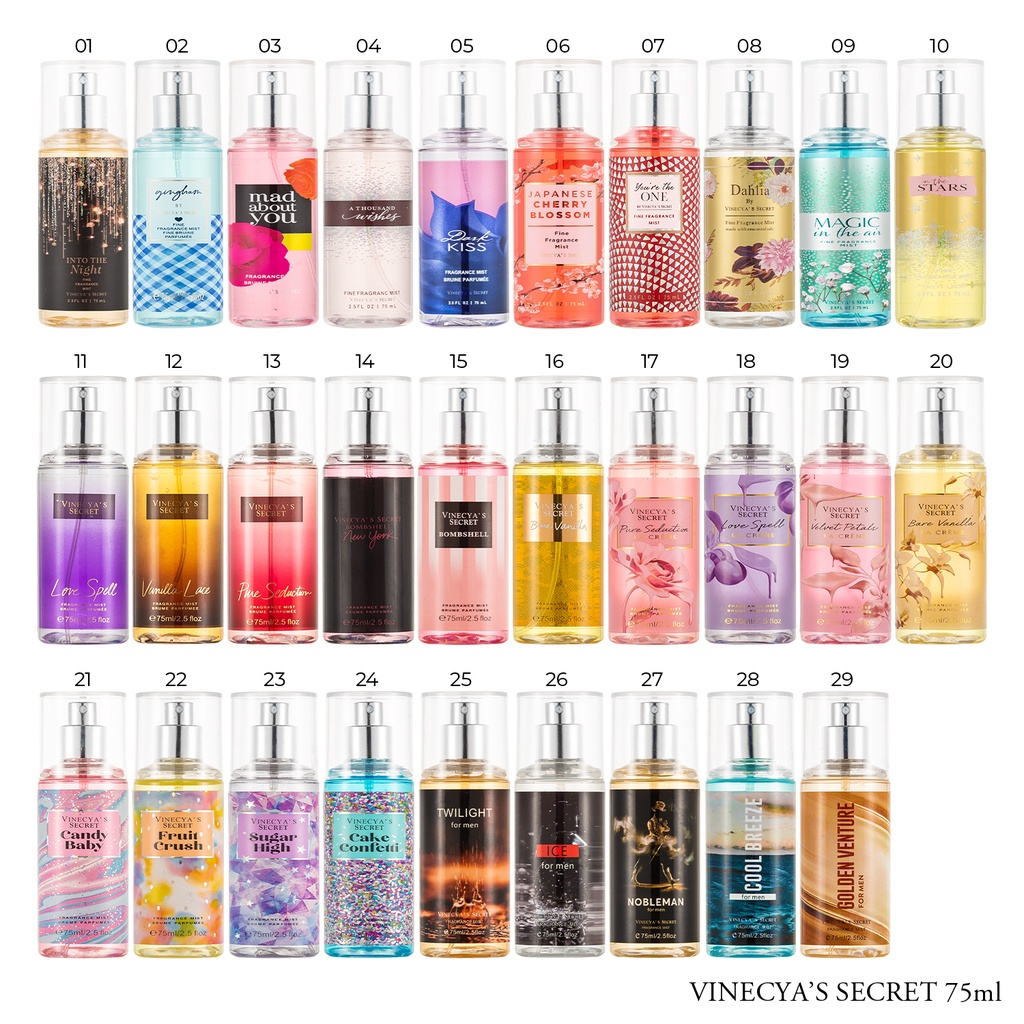 Vinecya's Secret Vanilla Lace Perfume Fragrance Mist 75ml | Shopee ...