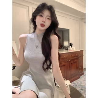 Korean style sexy knitted A-line dress /women’s casual dress | Shopee ...