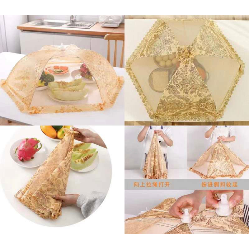 Kitchen Table Food Cover Foldable Collapsible Pop Up Net Cover/Fly Cover/Food  Keeper Tent Dish Cover