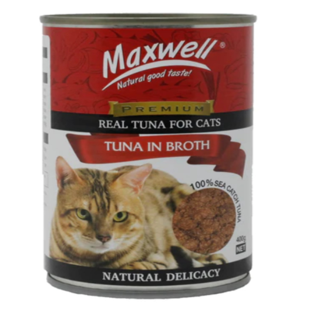 Maxwell Adult Cat Wet Food Can Tuna in Broth 400g PetMate max well