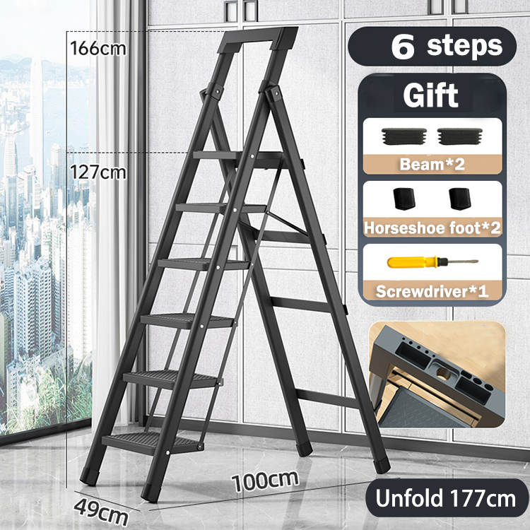 Weigh 150kg YUANNAI ladder 4 steps ladder foldable ladder folding 6 step ladder aluminium heavy