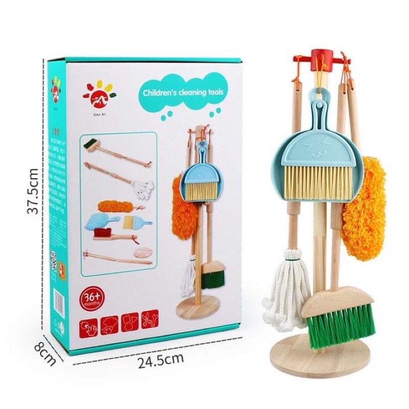 EducratePH Wooden Pretend Play Cleaning Set practical life montessori