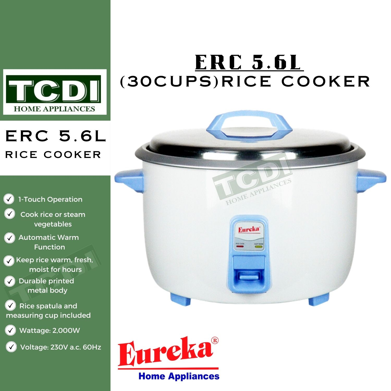 Eureka Commercial Rice Cooker 30cups (ERC 5.6L) | Shopee Philippines