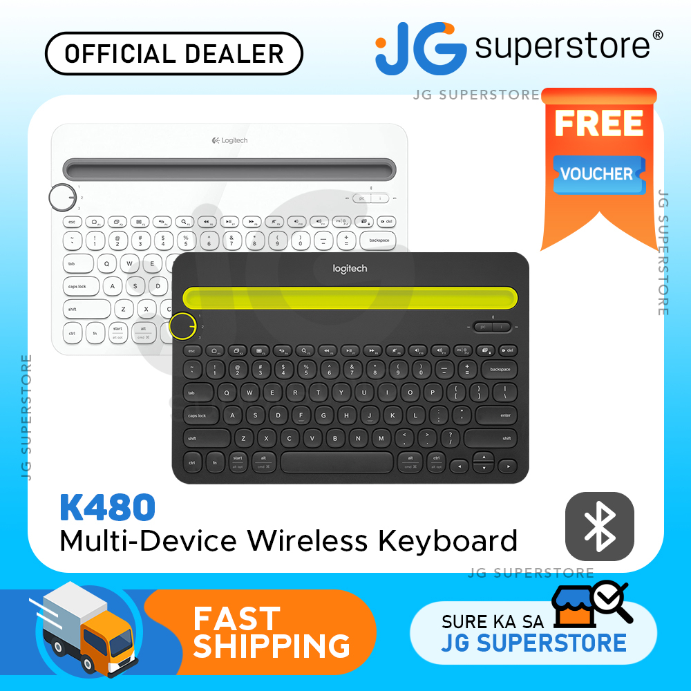 Logitech K480 MultiDevice Bluetooth Keyboard w/5M Keystrokes, Hotkeys