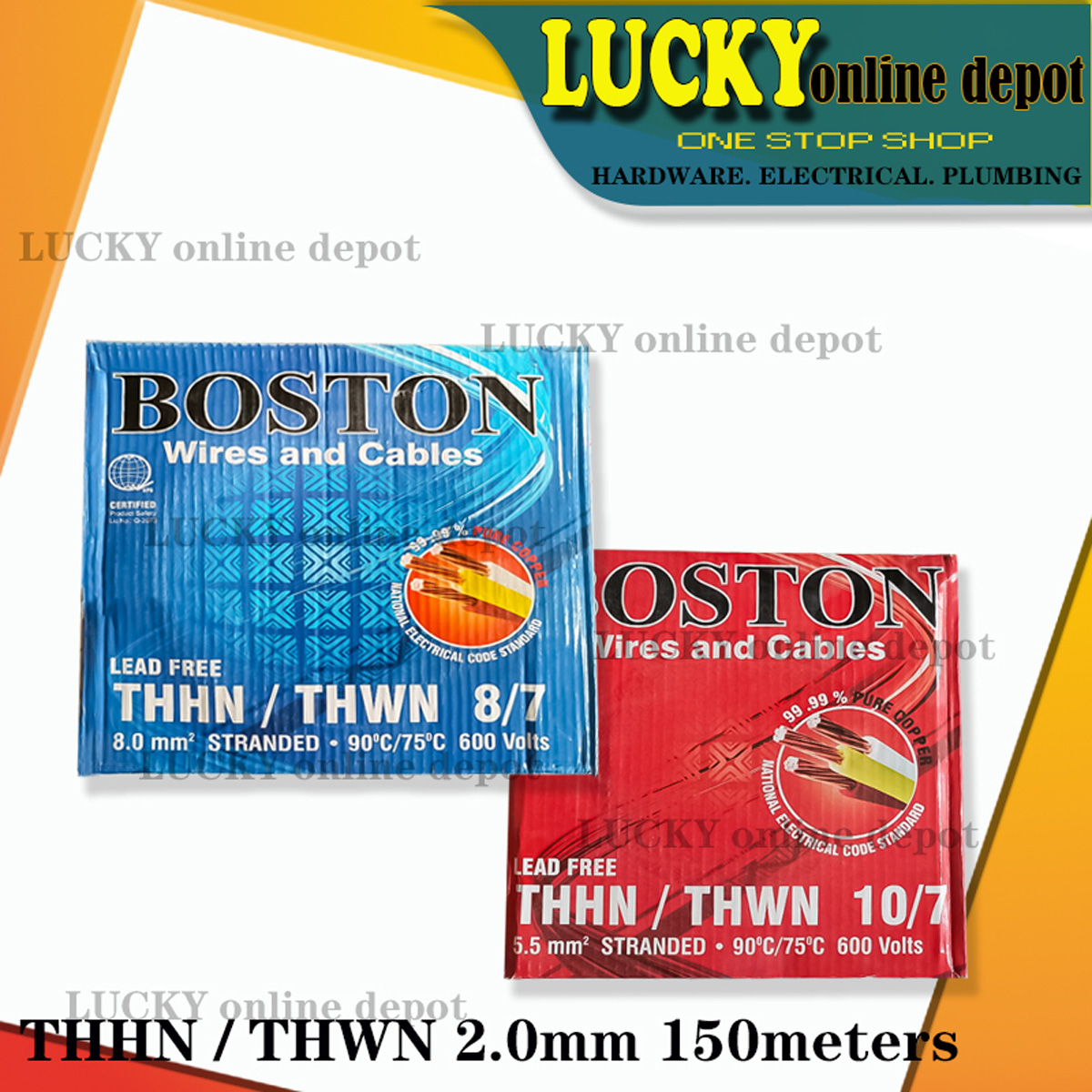 ORIGINAL BOSTON THHN/THWN 14/7, 12/7, 10/7, 8/7 ELECTRICAL STRANDED ...