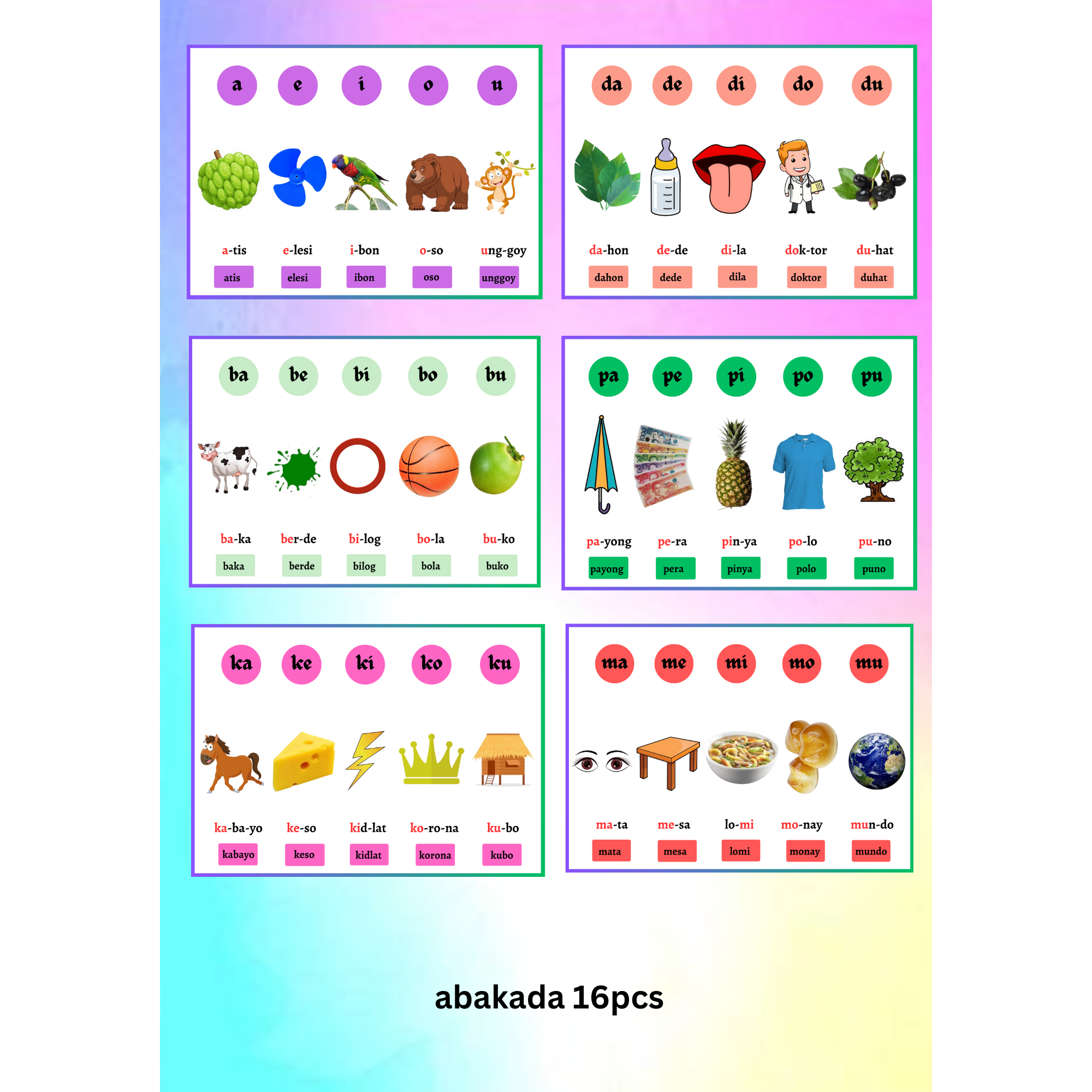 ABAKADA TAGALOG READING LAMINATED EDUCATIONAL FLASHCARD | Shopee ...