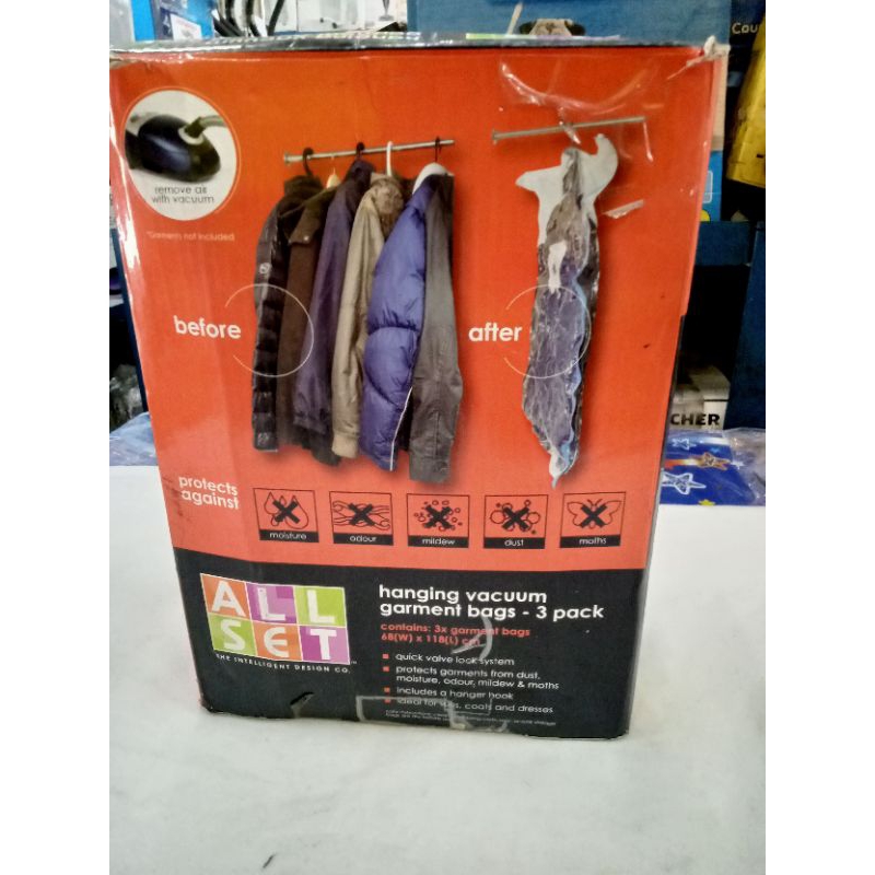 ALL SET HANGING VACUUM GARMENT BAG(AUSTRALIAN BRAND) Shopee Philippines