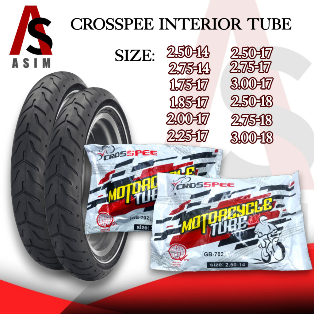 ASIM Motorcycle Interior Motorcycle Tube Universal 250x17 Interior Tube