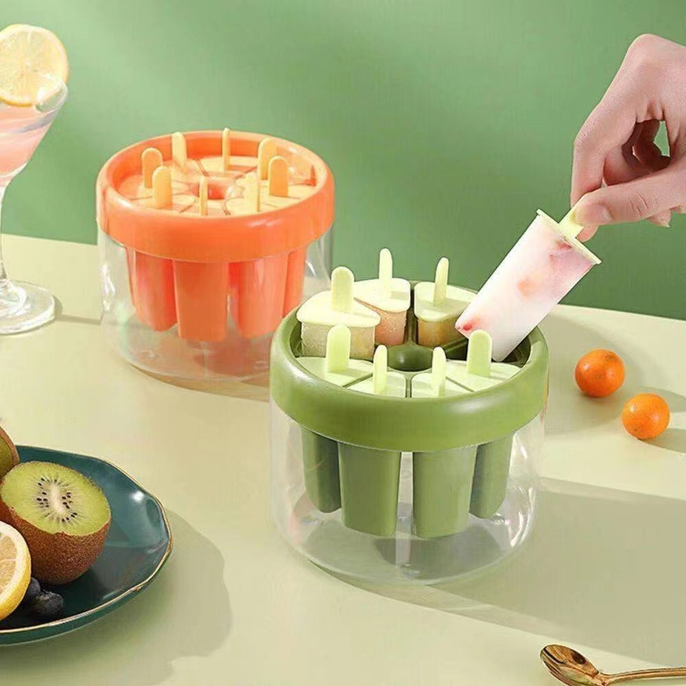 Ice Cream Molds 8-Cells Easy Release Ice Trays Popsicle Maker Ice Cube ...