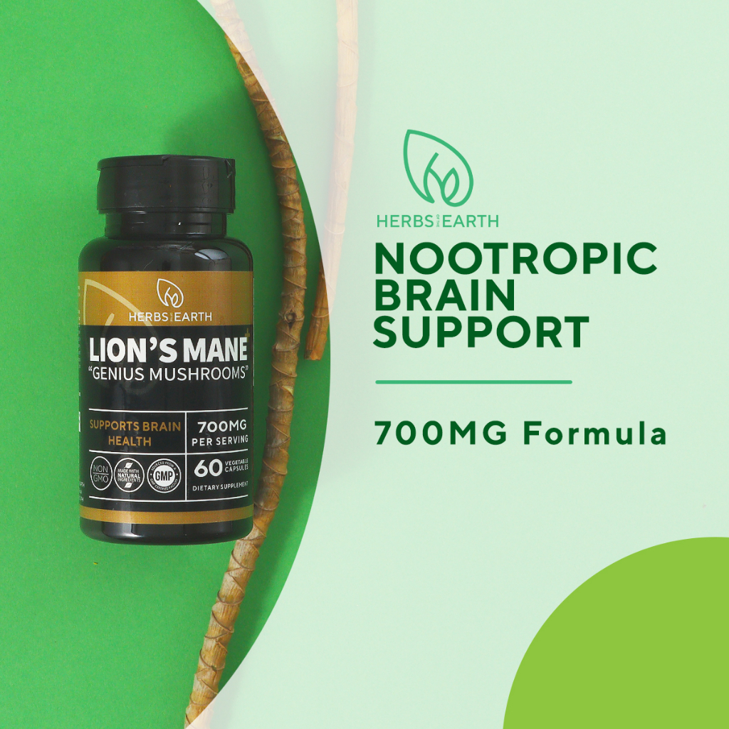 LION'S MANE + Brain Focus, Cognition, Memory Enhancer, 5 Mushrooms 60