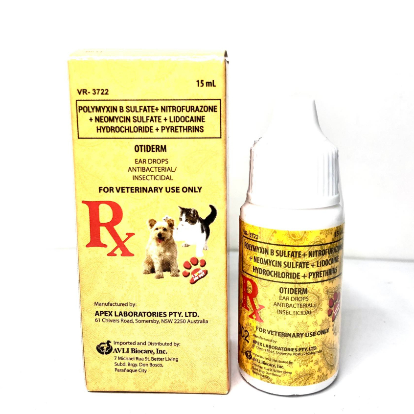 [VET SUPPORT] Otiderm Antibacterial & Insecticidal Ear Drops for Dogs