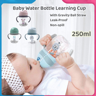  Sippy Cup for Baby Months 6+, Weighted Straw Non Spill Cup for  Toddlers, Baby Straw Cup with Handles, Spill-Proof, Leak-Proof Soft Spout  Cup 260ml, BPA Free : Baby