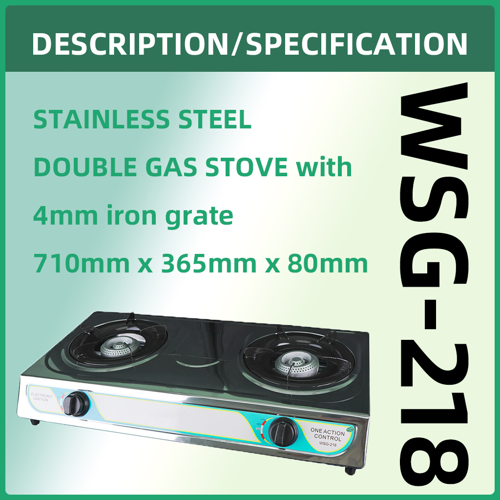 Double stove gas stove Stainless steel large gas stove Kitchen single