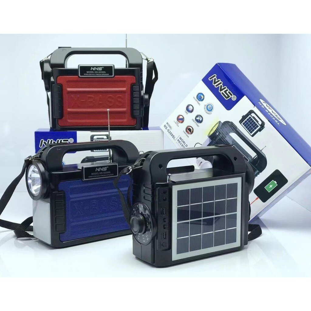 NS-S209SL FM/AM/MP3/BLUETOOTH Radio Solar Lighting System Kit with ...