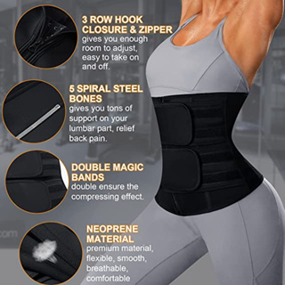 ✿Saintirene✿Girdle belt Sweating Waist Trainer Adjustable abdominal strap  Body Shaper Weight Loss Corset
