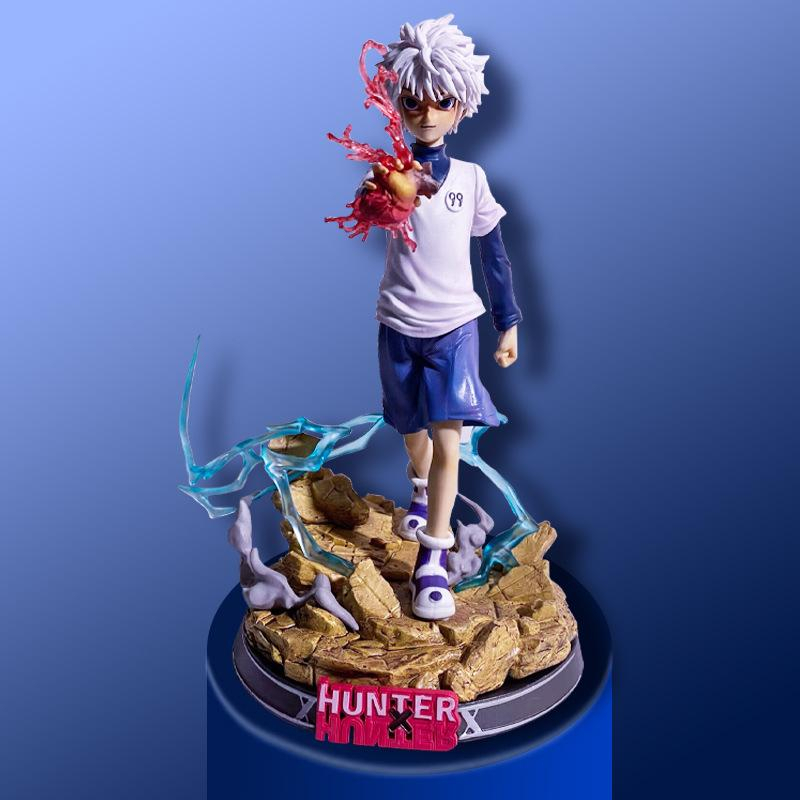YLEAFUN Killua Zaoldyeck Anime Figure Statue 23cm Standing Pose Killua Zoldyck PVC Action Figure Handmade Modello Ornamento Regalo da Collezione