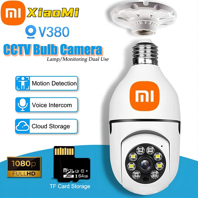 Xiaomi V380 CCTV Bulb Camera 1080P Smart Security Camera Panoramic