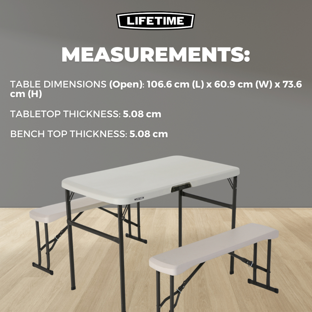 Lifetime folding table and bench set sale