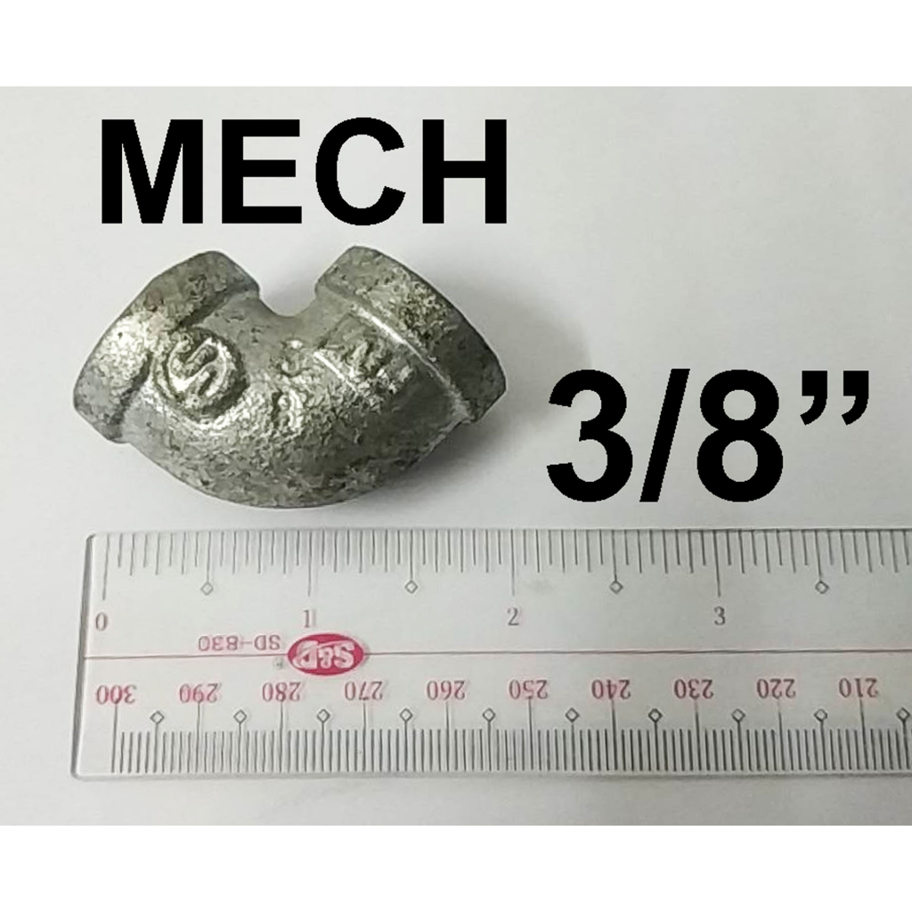 MECH GI ELBOW 3/8" X 90° SCH40 STANDARD THREADED SCREW TYPE MALLEABLE