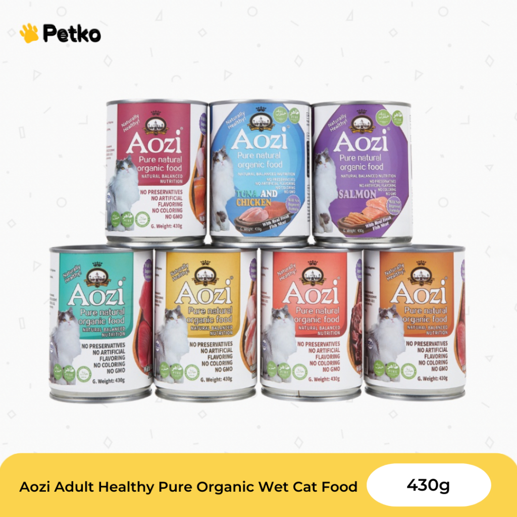 Aozi Adult Healthy Pure Organic Wet Cat Food in Can 430g Shopee