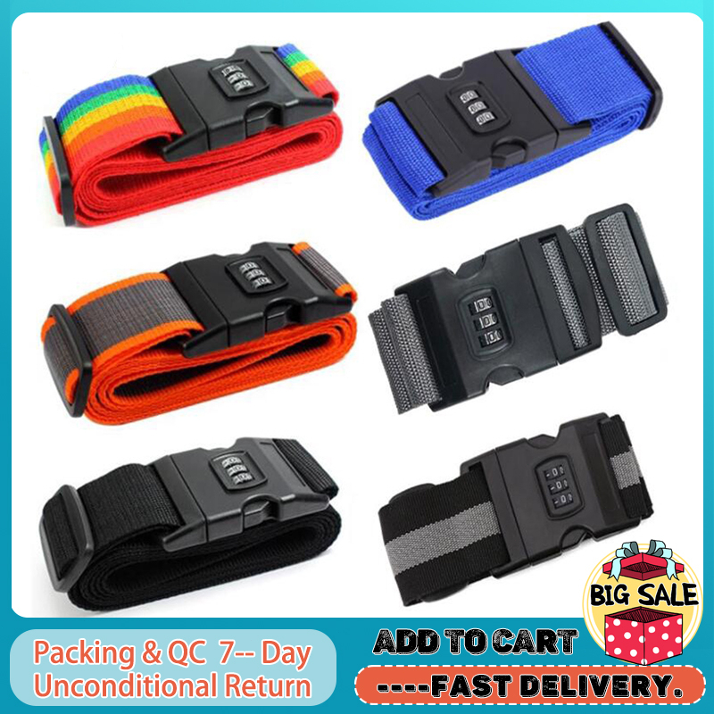 Luggage Strap with Color Combination Lock Adjustable Luggage Strap