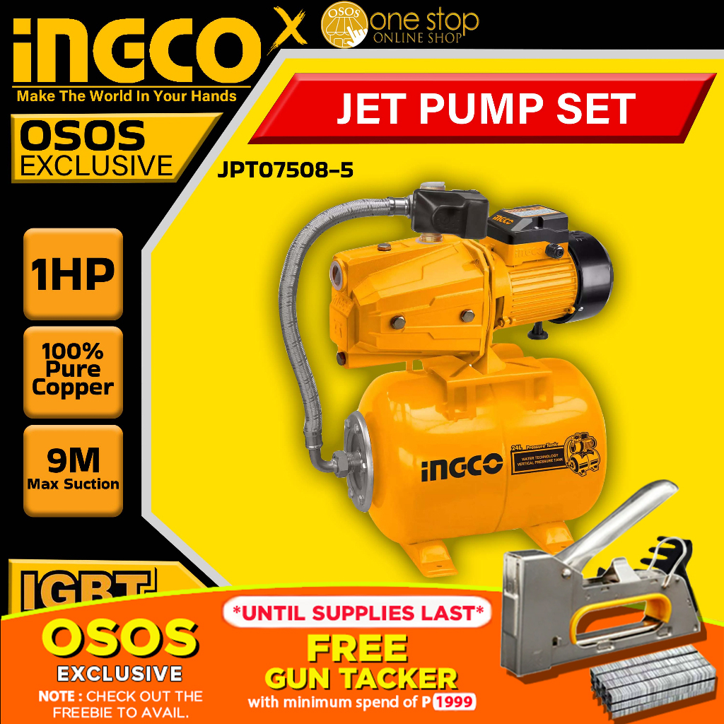 Ingco Original Water Pump Jet Pump 750W 1HP JPT075085 •OSOS
