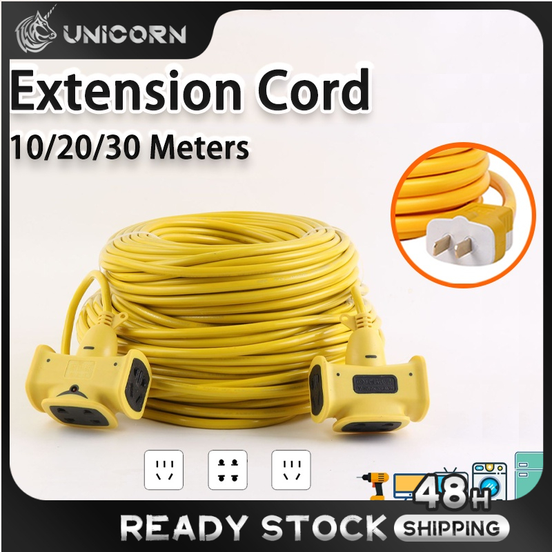 Extension Cord Socket With Cable Extralong Plugin Strip 10 20 30