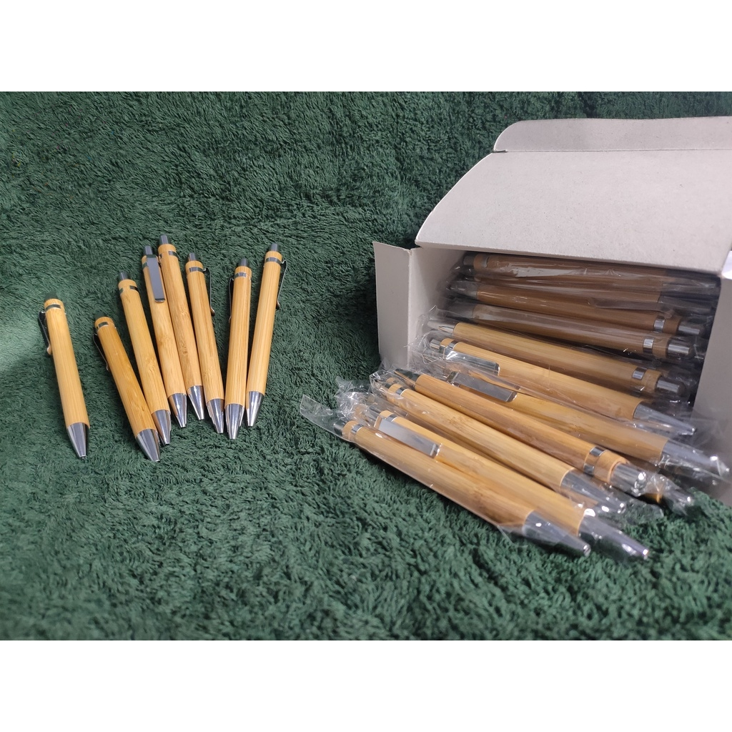 52 pcs Bamboo Pen / Bamboo Ballpen for Wood Engrave Giveaways 1.0mm