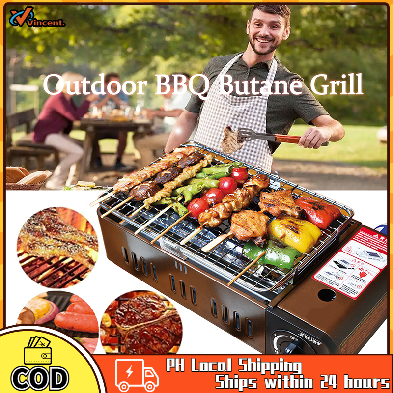 Light smoke grill household outdoor portable cassette oven gas