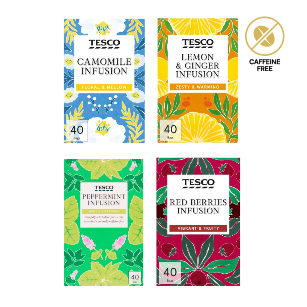 TESCO Tea Infusion 40 tea bags UK Red berries, Green tea, Lemon