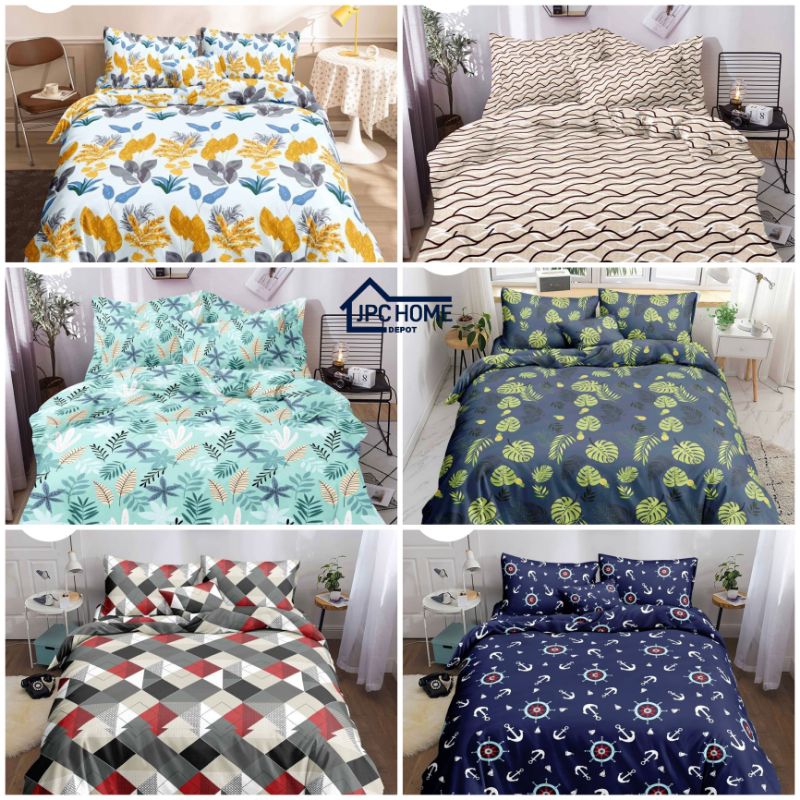 Canadian Cotton Bedsheet Full Garterized 3in1 with pillowcase fit up to