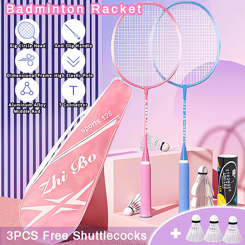 Freebie Badminton Racket Ultralight Indoor Outdoor Sports Racket 2 sets