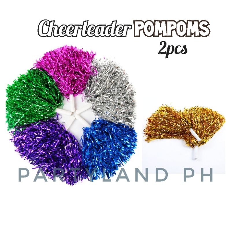 2 Pack Cheerleading Pom Poms with Baton Handle for Team Spirit Sports Dance  Cheering Kids Adults for Dace Sport Competition - AliExpress