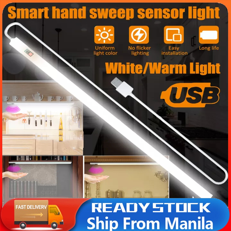 2 modes smart hand sweep switch sensor cool warm light led kitchen ...